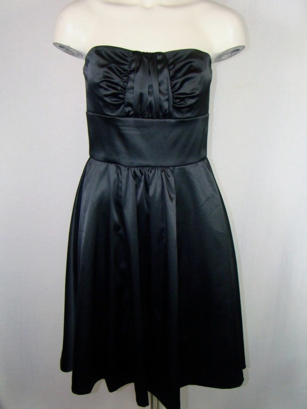 White House Black Market Black Strapless Satin Party Dress